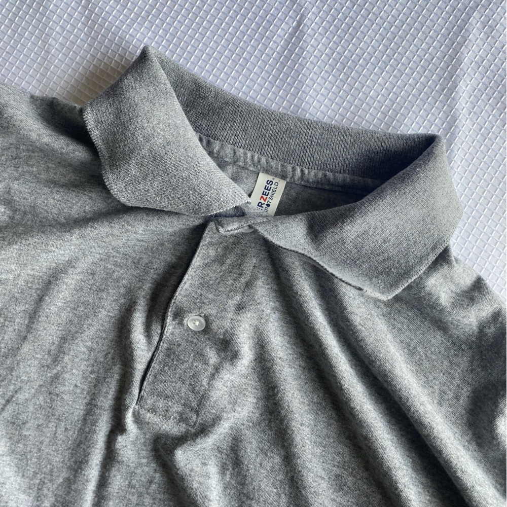 Men’s long Sleeve Polo Grey Large